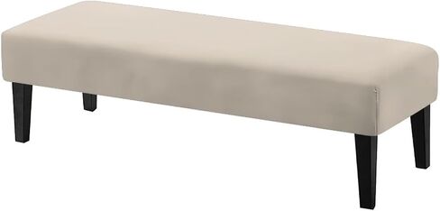 Beige Non-Slip Kitchen Seat Covers for Home Decorations Crease-Resistant Rectangular Bench Covers Slipcover with Elastic Bottom for Family Gathering Potluck in Kuwait