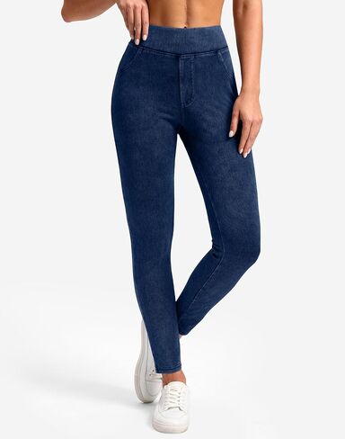 Rammus Jeggings Pull on Stretchy Jeans for Women High Waisted Skinny Jean Leggings Tummy Control Denim Pants with Pockets in Saudi Arabia