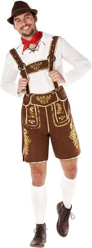 Morph Bavarian Lederhosen Men Costume, Oktoberfest Costumes Mens, Bavarian Costume Mens, Halloween Costumes for Men in Kuwait