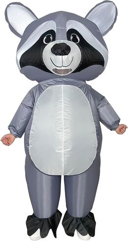 Inflatable Raccoon Costume Adult Blow up Gray Raccoon Funny Party Suit in Saudi Arabia