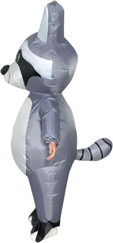 Inflatable Raccoon Costume Adult Blow up Gray Raccoon Funny Party Suit in Saudi Arabia