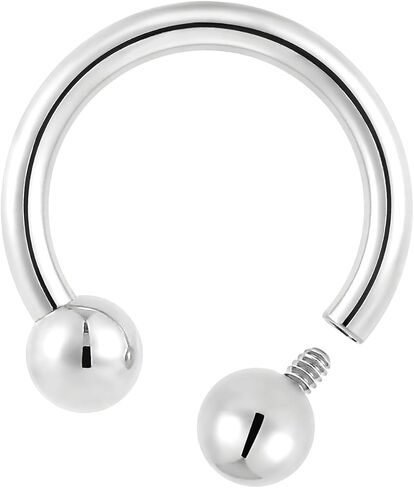 365 Sleepers G23 Titanium Internally Threaded Circular Horseshoe Barbell 16G-14G-12G-10G - Body Jewelry in Kuwait