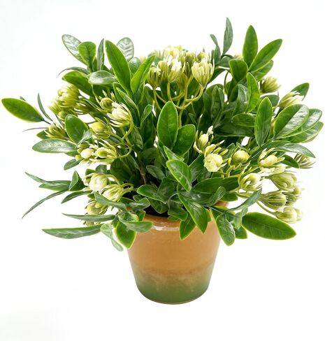 MONOID Artificial Potted Plants, Realistic Fake Greenery for Desk, Home Office Bathroom Shelf Farmhouse Table Decor, Maintenance Free (1, Fern Green) in Saudi Arabia
