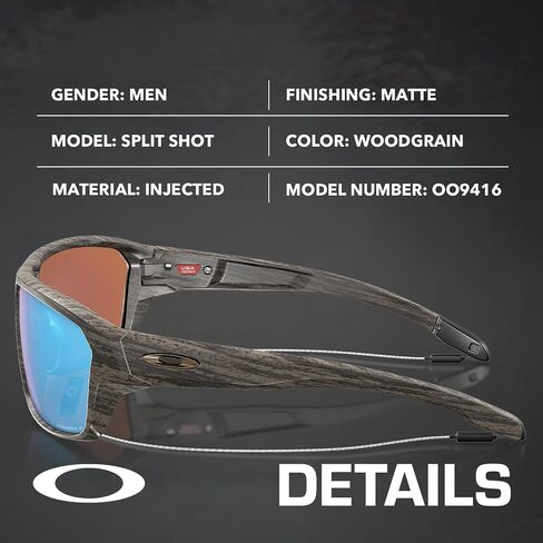 Oakley SPLIT SHOT WOODGRAIN COLLECTION OO9416 Rectangle Shape Sunglasses With Official Eyewear Kit in Kuwait