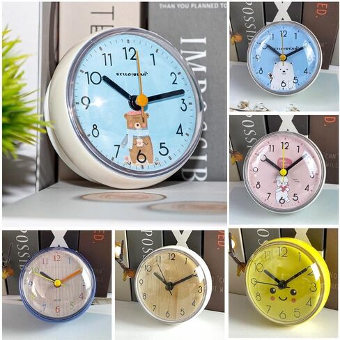 Waterproof Kitchen Mini Sucker Battery Powered Clock Art Minimalist Wall Watch Wall Clock Shower Clocks Home Decor(6) in Kuwait