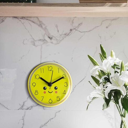Waterproof Kitchen Mini Sucker Battery Powered Clock Art Minimalist Wall Watch Wall Clock Shower Clocks Home Decor(6) in Kuwait