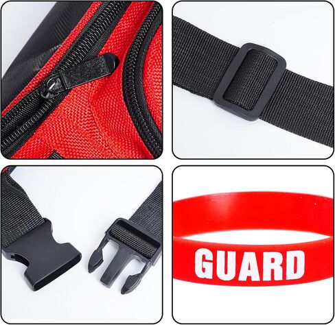 cnomg 5Pcs Guard Costume Set Lifeguard Costume Accessories Hat Sunglasses Whistle Fanny Pack for Halloween Beach Dress up Party in Kuwait