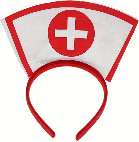 2Pcs Nurse Costume Set Nurse Hat and Stethoscope Halloween Role Play Party Fancy Dress Up for Women Costume Party in Saudi Arabia