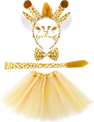 Yellow Giraffe Costume Set, Animal Fancy Dress Costume Kit for Halloween Christmas Theme Party Cosplay Giraffe Costume Accessories in Saudi Arabia