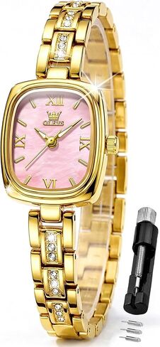 OLEVS Womens Watch Gold Ladies Dress Elegant Luxury Stainless Steel Waterproof Easy to Read Small Wrist Watches for Women in Kuwait