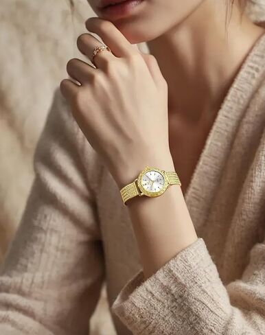 OLEVS Womens Watch Gold Ladies Dress Elegant Luxury Stainless Steel Waterproof Easy to Read Small Wrist Watches for Women in Saudi Arabia