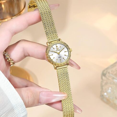 OLEVS Womens Watch Gold Ladies Dress Elegant Luxury Stainless Steel Waterproof Easy to Read Small Wrist Watches for Women in Saudi Arabia