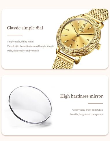 OLEVS Womens Watch Gold Ladies Dress Elegant Luxury Stainless Steel Waterproof Easy to Read Small Wrist Watches for Women in Saudi Arabia