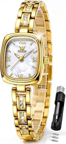 OLEVS Womens Watch Gold Ladies Dress Elegant Luxury Stainless Steel Waterproof Easy to Read Small Wrist Watches for Women in Saudi Arabia