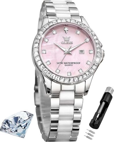 OLEVS Womens Watch Gold Ladies Dress Elegant Luxury Stainless Steel Waterproof Easy to Read Small Wrist Watches for Women in Saudi Arabia