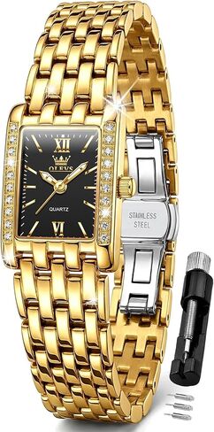 OLEVS Womens Watch Gold Ladies Dress Elegant Luxury Stainless Steel Waterproof Easy to Read Small Wrist Watches for Women in Saudi Arabia