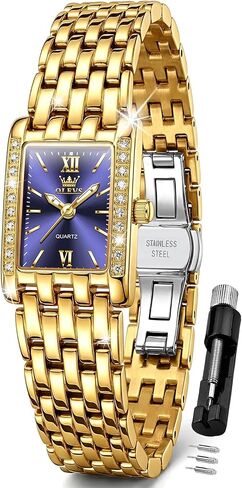 OLEVS Womens Watch Gold Ladies Dress Elegant Luxury Stainless Steel Waterproof Easy to Read Small Wrist Watches for Women in Saudi Arabia