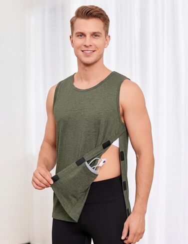 Deyeek Mastectomy Tank Top with Drain Pockets, Hospital Shirts for Men, Chemo Port Shirts Women After Mastectomy Must-Haves in Kuwait