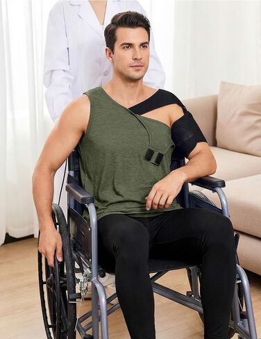 Deyeek Mastectomy Tank Top with Drain Pockets, Hospital Shirts for Men, Chemo Port Shirts Women After Mastectomy Must-Haves in Kuwait