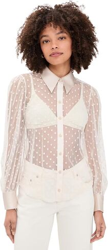 L'AGENCE Women's Sophie Sheer Long Sleeve Blouse in Kuwait