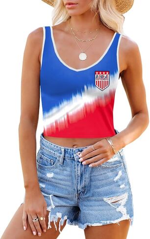 Maisolly Soccer Cup 2026 Women's Sleeveless Y2K Graphic Slim Fit Crop Tank Top in Saudi Arabia