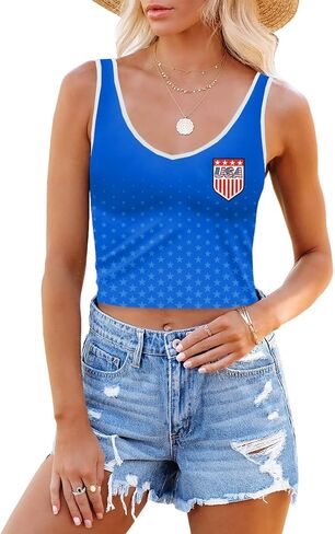 Maisolly Soccer Cup 2026 Women's Sleeveless Y2K Graphic Slim Fit Crop Tank Top in Saudi Arabia