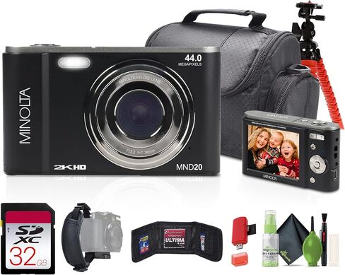 Minolta MND20 44MP / 2.7K Quad HD Digital Camera (Magenta) + Accessories in Kuwait