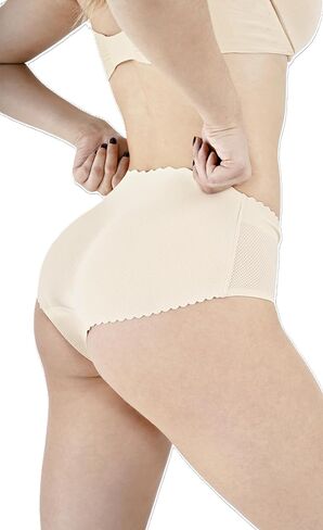 Wonderbum Brief Panties Pre-shaped Booty Padding Nude Black Sizes S XL in Saudi Arabia