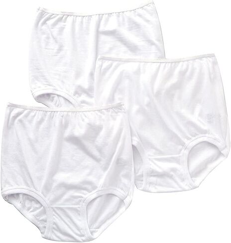 Teri Women's Soft Legs Full Cut Cotton Brief - 3 Pack, 118, White Pack, 7 in Saudi Arabia