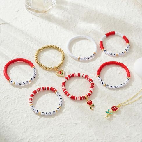 Rose Tour Merch Bracelets Set Romantic Rose Necklace Concert Album Inspired Friendship Bracelets Costume Outfit Accessories for Fans in Saudi Arabia