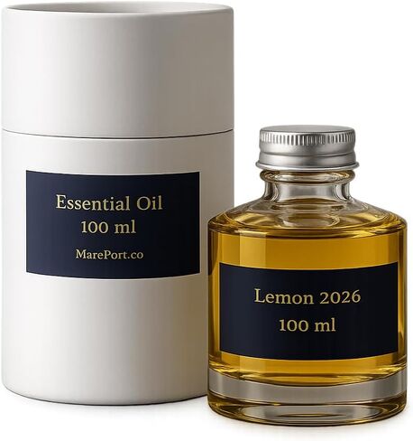 Lemon Essential Oil 100 ml by MarePort – 100% Pure, Cold-Pressed, Single Ingredient Organic Lemon Oil, Undiluted Oil for Diffuser, Aromatherapy, Candle Making & Soap Making in Kuwait