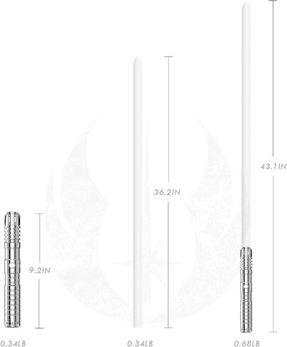 2 in 1 Dueling Light Saber Double-Bladed Light Sword Set, 16 Sound Fonts 12 RGB Colors 2 Pack Plastic Dueling Light Saber Toy for Birthday, Halloween, Cosplay Parties, Xmas (Silver) in Saudi Arabia