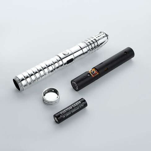 2 in 1 Dueling Light Saber Double-Bladed Light Sword Set, 16 Sound Fonts 12 RGB Colors 2 Pack Plastic Dueling Light Saber Toy for Birthday, Halloween, Cosplay Parties, Xmas (Silver) in Saudi Arabia