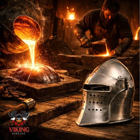 Barbuta Helmet | Renaissance Detachable Visor Barbute 18Guage Functional Helmets Armor Silver | Armour Wearable for Adult | Medieval Costumes Helm SCA LARP Replica Costume in Saudi Arabia