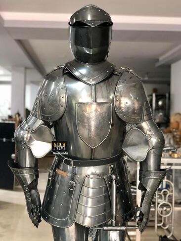 Black Knight Suit of Armor Full Size Aged Antiqued Finish Armor Medieval Period Full Body Armour Halloween Reenactment Historical Replica Costume in Kuwait