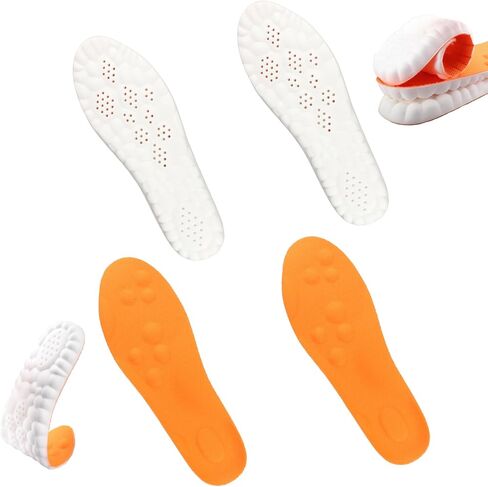 2 Pairs 4D Cloud Insoles for Men & Women, Shock Absorption Inserts, Soft Anti-Fatigue, Relieve Foot Pain, Memory Foam Insoles Trim to Fit All Shoe Types (Men 10-11/Women 12-13) in Kuwait