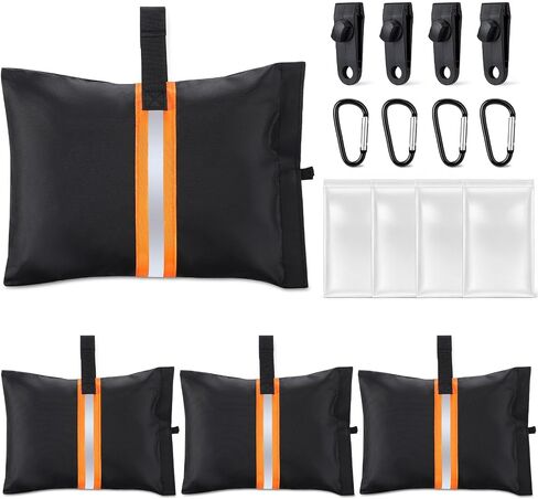 TOBWOLF 8 Pack Sand Bags for Boat Covers, Sandbag Mooring Kit, Tear-Resistant 600D Marine Grade Sand Bags for Weight, Windproof Weighted Sandbags Tarp Weights with Carabiners & Tarp Clip Accessories in Saudi Arabia