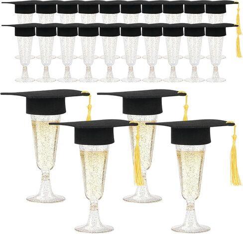 24 Set 2026 Graduation Candy Tubes Empty Plastic Grad Cap Jars Container with Tassels Bulk Class of 2026 Graduation Party Favors Candy Boxes for DIY Grad Table Party Supplies in Saudi Arabia