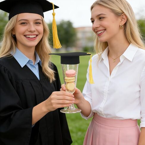 24 Set 2026 Graduation Candy Tubes Empty Plastic Grad Cap Jars Container with Tassels Bulk Class of 2026 Graduation Party Favors Candy Boxes for DIY Grad Table Party Supplies in Saudi Arabia