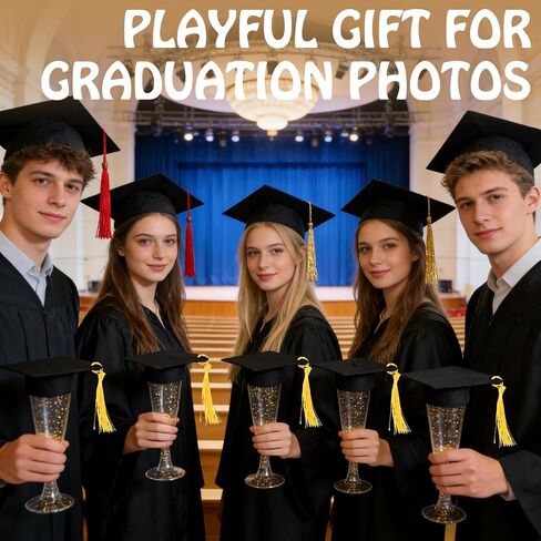 24 Set 2026 Graduation Candy Tubes Empty Plastic Grad Cap Jars Container with Tassels Bulk Class of 2026 Graduation Party Favors Candy Boxes for DIY Grad Table Party Supplies in Saudi Arabia