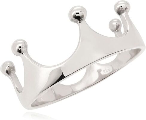 SOVATS 925 Sterling Silver Crown Ring for Women - Rhodium Plated Fashion Ring - Hypoallergenic Nickel-Free Jewelry - Delicate Royal Design - Available in Sizes 5-9 - Comes with Elegant Gift Box in Saudi Arabia