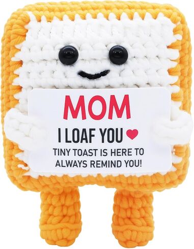 Handmade Crochet Toast Birthday Gift for Her Him Loved one– Cute Knitted Toast Figurine with Gift Card, Funny Small Birthday Present, Cozy Desk Shelf Decor Keepsake for Friends Family Coworkers in Kuwait