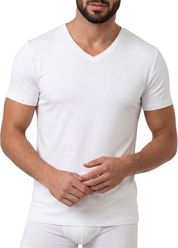 BASIC COTTON Free Spirit ® Premium Quality Cotton Men's V - Neck Short Sleeve T-Shirt. Proudly Made in Italy. in Saudi Arabia