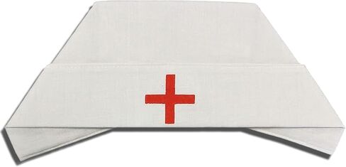 Nurse Hat | Nurse Costume Hat | Vintage Nurses Hats | White Nurses Cap | Old Fashioned Hospital Uniform Caps | Nursing Cap | Nursing Costume Accessories | White | One Size | Unisex in Kuwait