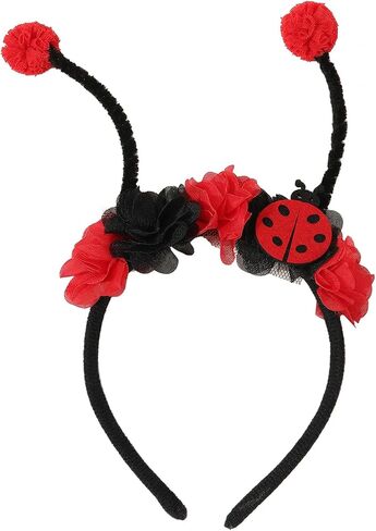 Floral Antenna Headband Bumble Bee & Ladybug for Women Yellow & Red Insect Hair Accessories in Saudi Arabia