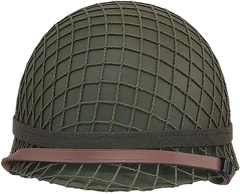 WW2 US Army M1 Helmet Steel Shell Replica with Net Cover Chin Strap in Saudi Arabia