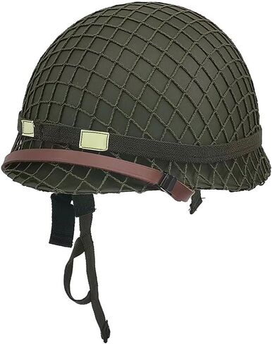 WW2 US Army M1 Helmet Steel Shell Replica with Net Cover Chin Strap in Saudi Arabia