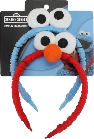 Bioworld Sesame Street Elmo and Cookie Monster Cosplay Character Headbands (Set of 2) in Kuwait