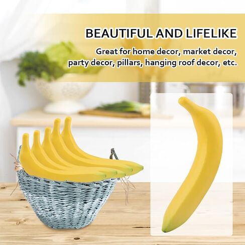 Fake Fruit,Realistic Lifelike Artificial Banana Creative Photo Props Decorative Fake Model for Home Decor Wedding Showcase Teaching and Kitchen Display(Size:1 pc) in Saudi Arabia