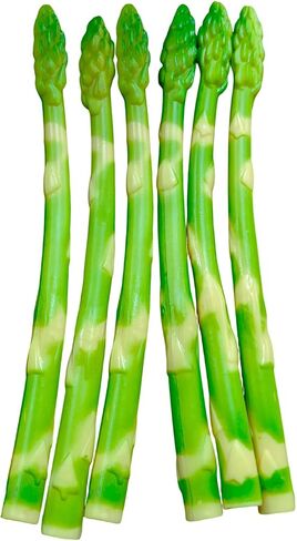 6PCS Fake Asparagus Artificial Vegetable Model - Realistic Lifelike Simulated Plastic Asparagus Decor for Kitchen Display, Restaurant Props, Food Photography, Halloween & Party Decoration in Kuwait